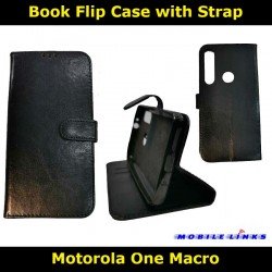 Book Flip Case with Strap For Motorola One Macro PAGS0005IN Slim Fit Look